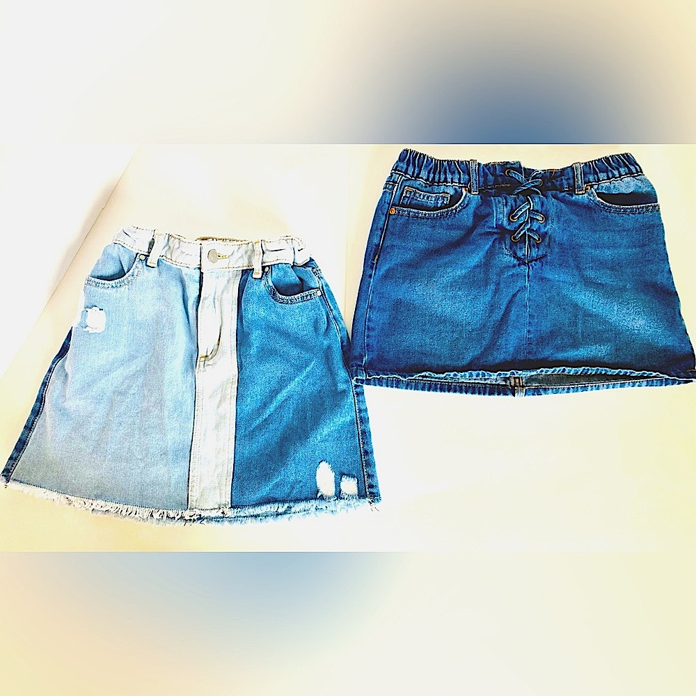 FOREVER 21 & WONDER NATION Girls Denim Skirts Bundle, Size 10-12 - Picture 5 of 6